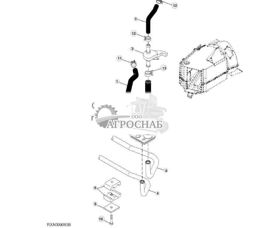 Шланги обогревателя, задние 